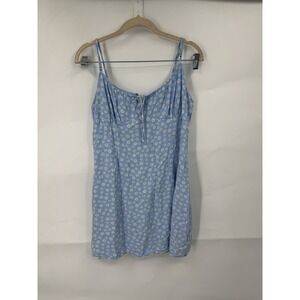 Aeropostale Ditsy Dainty Floral MilkMaid Mini Dress Women XL Blue Coquette Fairy